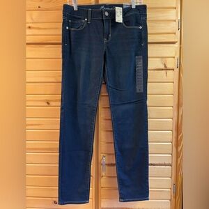 AMERICAN EAGLE Women's Dark Wash Blue Jeans, Low Rise, Skinny Leg, Size 10 Short